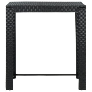  Ogrodowy stolik barowy, czarny, 100x60,5x110,5 cm, polirattan