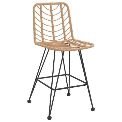  Stołki barowe, 2 szt., 45x56x103,5 cm, PE, rattan i stal