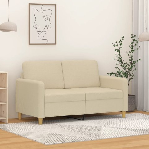  2-osobowa sofa, kremowa, 120 cm, tapicerowana tkaniną