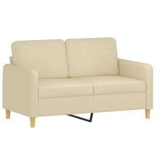  2-osobowa sofa, kremowa, 120 cm, tapicerowana tkaniną