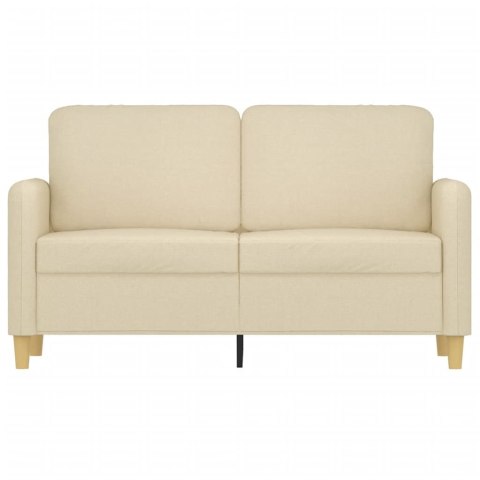  2-osobowa sofa, kremowa, 120 cm, tapicerowana tkaniną