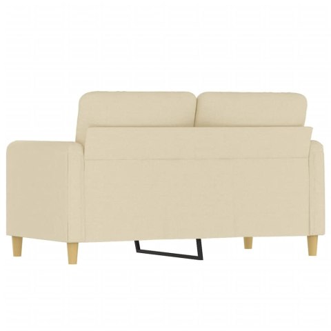  2-osobowa sofa, kremowa, 120 cm, tapicerowana tkaniną