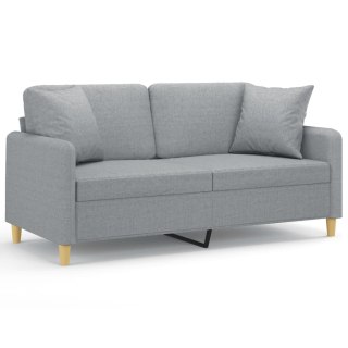  2-osobowa sofa z poduszkami, jasnoszara, 140 cm, tkanina