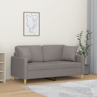  2-osobowa sofa z poduszkami, taupe, 140 cm, tkanina