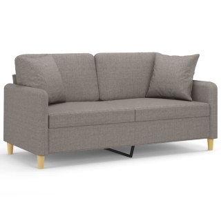  2-osobowa sofa z poduszkami, taupe, 140 cm, tkanina