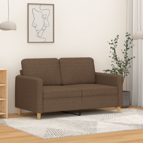  Sofa 2-osobowa, brązowa, 120 cm, tapicerowana tkaniną