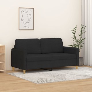  Sofa 2-osobowa, czarna, 140 cm, tapicerowana tkaniną