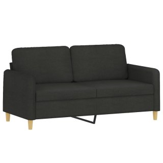  Sofa 2-osobowa, czarna, 140 cm, tapicerowana tkaniną