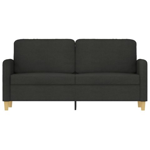  Sofa 2-osobowa, czarna, 140 cm, tapicerowana tkaniną