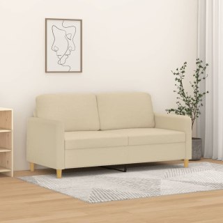  2-osobowa sofa, kremowa, 140 cm, tapicerowana tkaniną