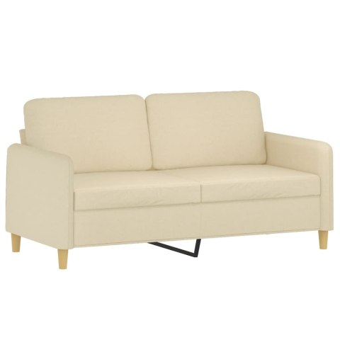  2-osobowa sofa, kremowa, 140 cm, tapicerowana tkaniną