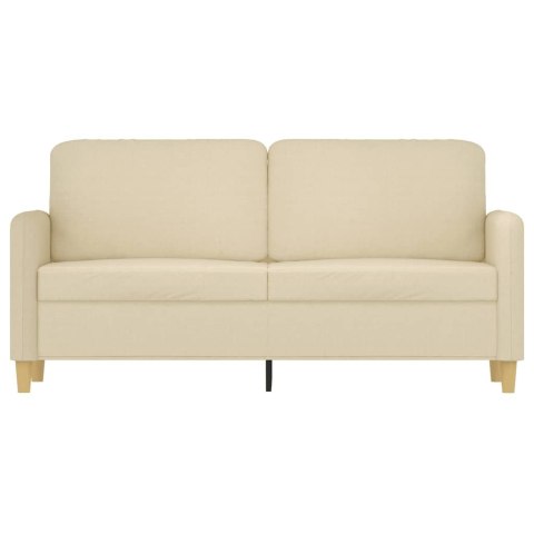  2-osobowa sofa, kremowa, 140 cm, tapicerowana tkaniną