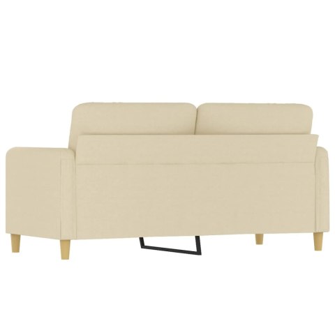  2-osobowa sofa, kremowa, 140 cm, tapicerowana tkaniną