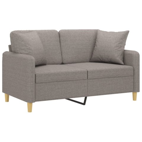  2-osobowa sofa z poduszkami, taupe, 120 cm, tkanina