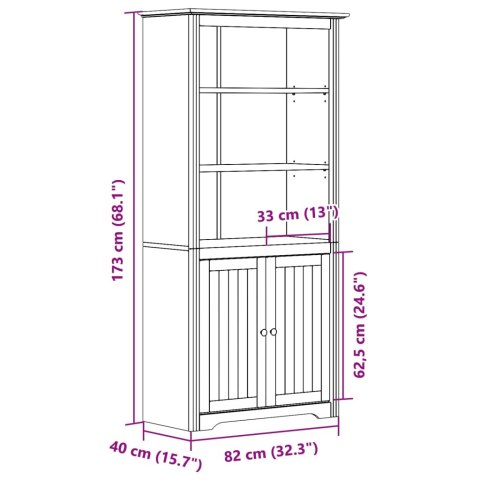  Biblioteczka BODO, biała, 82x40x173 cm, lite drewno sosnowe