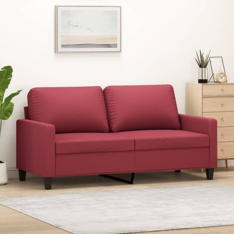  2-osobowa sofa, winna czerwień, 140 cm, sztuczna skóra