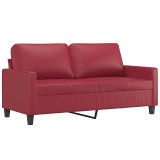  2-osobowa sofa, winna czerwień, 140 cm, sztuczna skóra