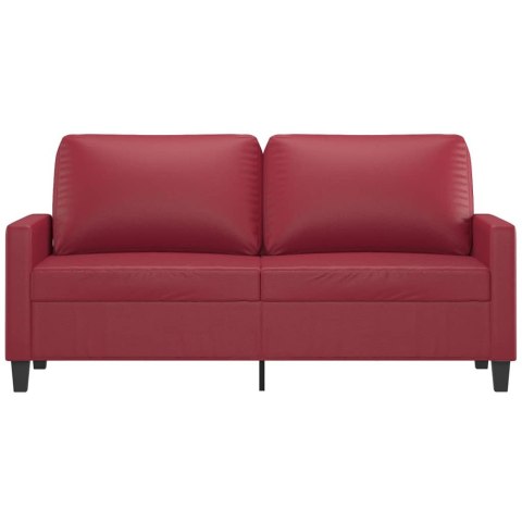  2-osobowa sofa, winna czerwień, 140 cm, sztuczna skóra