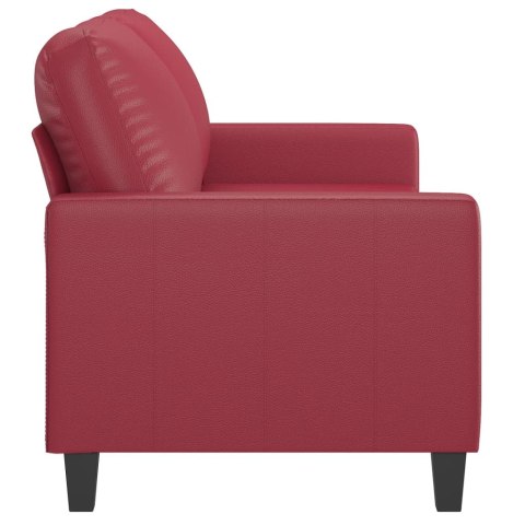  2-osobowa sofa, winna czerwień, 140 cm, sztuczna skóra