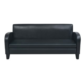  Sofa 3-osobowa, sztuczna skóra, czarna