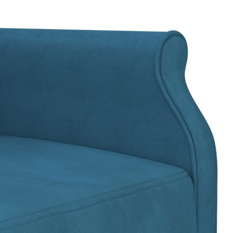  Sofa rozkładana L, niebieska, 271x140x70 cm, aksamit