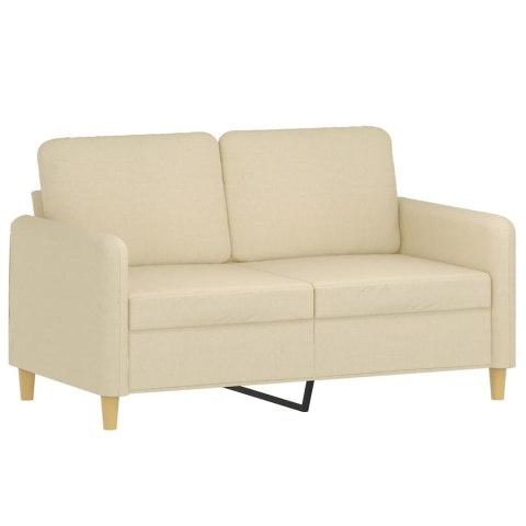  2-osobowa sofa z poduszkami, kremowa, 120 cm, tkanina