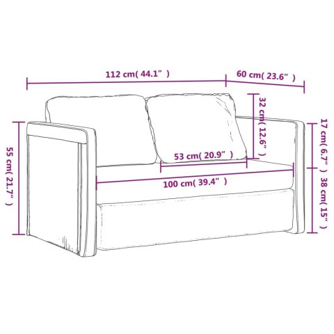  Sofa podłogowa 2-w-1, niebieska, 112x174x55 cm, tkanina