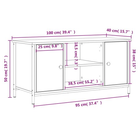  Szafka pod TV, czarna, 100x40x50 cm, materiał drewnopochodny