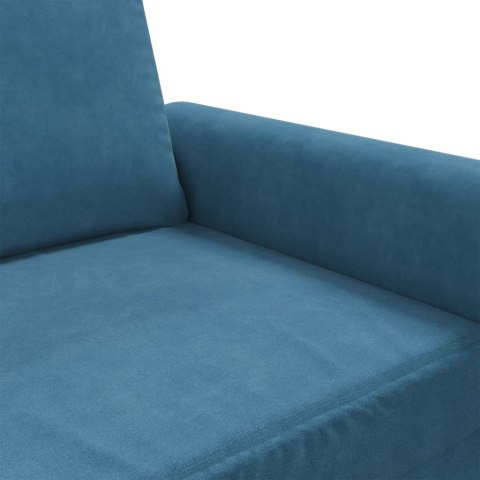  Sofa 2-osobowa, niebieski, 120 cm, tapicerowana aksamitem