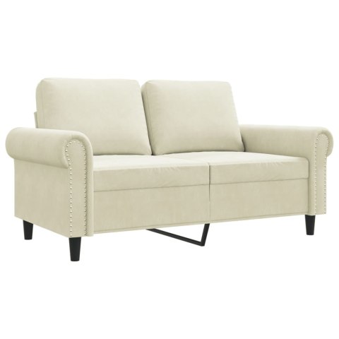  Sofa 2-osobowa, kremowy, 120 cm, tapicerowana aksamitem