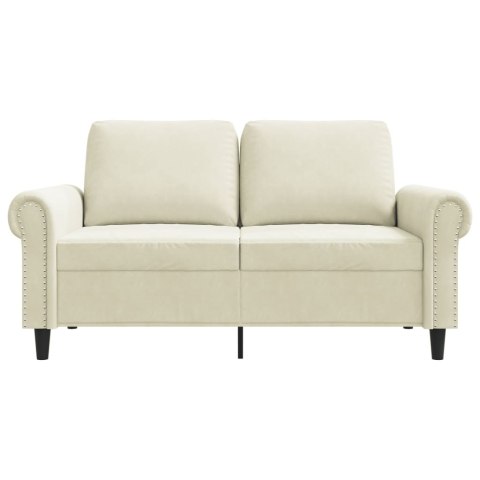  Sofa 2-osobowa, kremowy, 120 cm, tapicerowana aksamitem