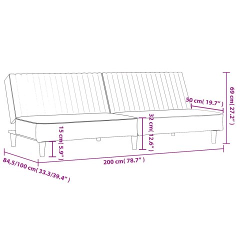  2-osobowa sofa, cappuccino, sztuczna skóra