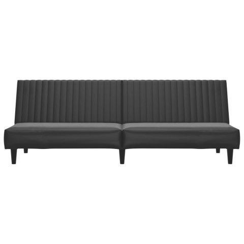  2-osobowa sofa, czarna, sztuczna skóra