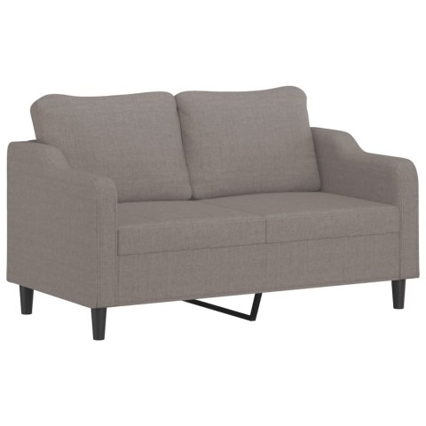  2-osobowa sofa z poduszkami, kolor taupe, 140 cm, tkanina