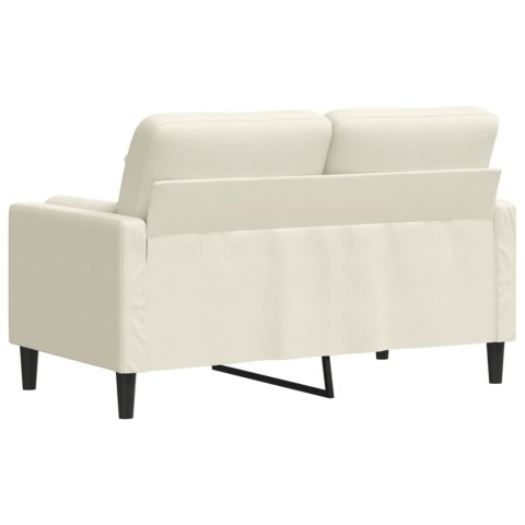  2-osobowa sofa z poduszkami, kremowa, 120 cm, aksamit