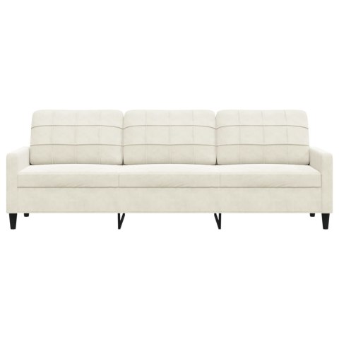  3-osobowa sofa, kremowa, 210 cm, tapicerowana aksamitem