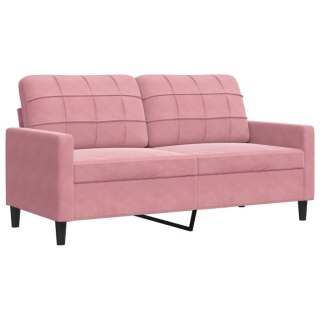  Sofa 2-osobowa, różowy, 140 cm, tapicerowana aksamitem