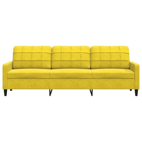  Sofa 3-osobowa, żółty, 210 cm, tapicerowana aksamitem