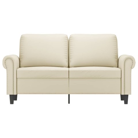  2-osobowa sofa, kremowy, 120 cm, sztuczna skóra