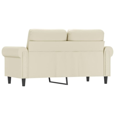  2-osobowa sofa, kremowy, 120 cm, sztuczna skóra