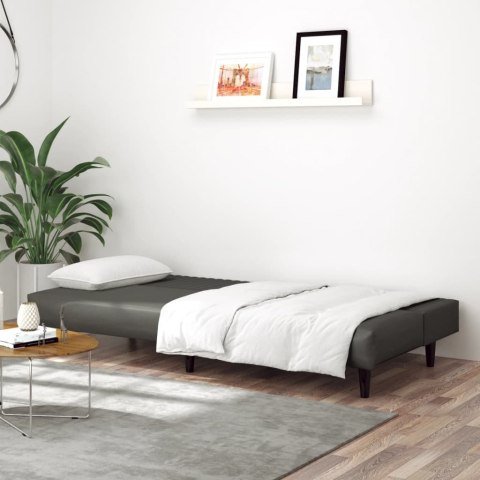  2-osobowa sofa, szara, sztuczna skóra