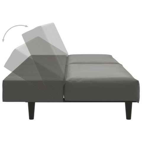  2-osobowa sofa, szara, sztuczna skóra