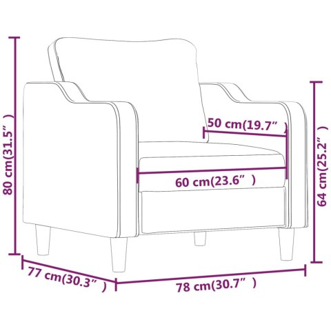  Fotel, winna czerwień, 60 cm, obity tkaniną