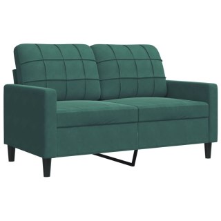  Sofa 2-osobowa, ciemnozielona, 120 cm, tapicerowana aksamitem