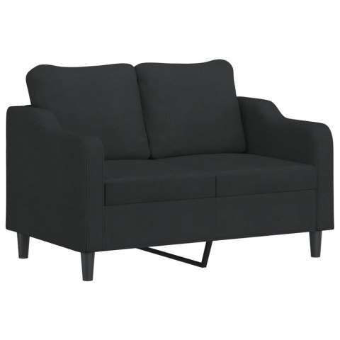  Sofa 2-osobowa, czarna, 120 cm, tapicerowana tkaniną