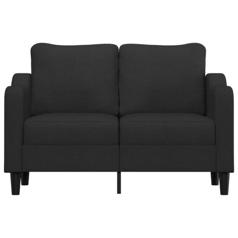  Sofa 2-osobowa, czarna, 120 cm, tapicerowana tkaniną