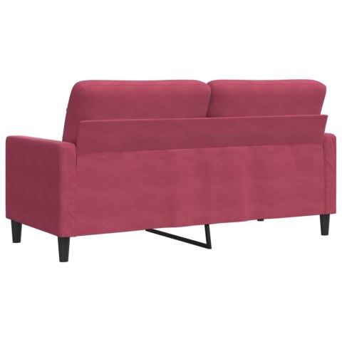  Sofa 2-osobowa, winna czerwień, 140 cm, tapicerowana aksamitem