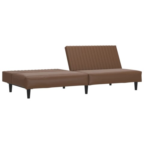  2-osobowa sofa, brązowa, sztuczna skóra