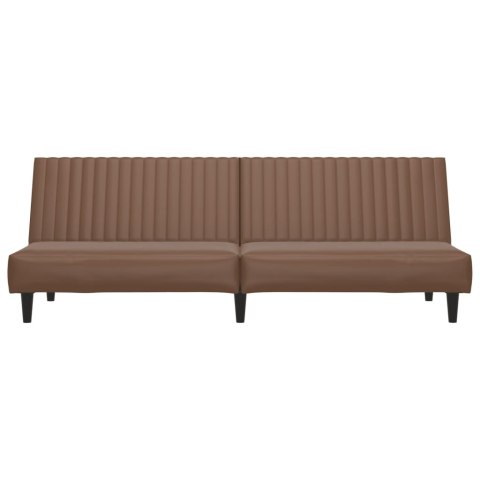  2-osobowa sofa, brązowa, sztuczna skóra