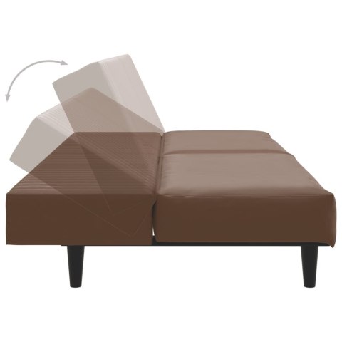  2-osobowa sofa, brązowa, sztuczna skóra